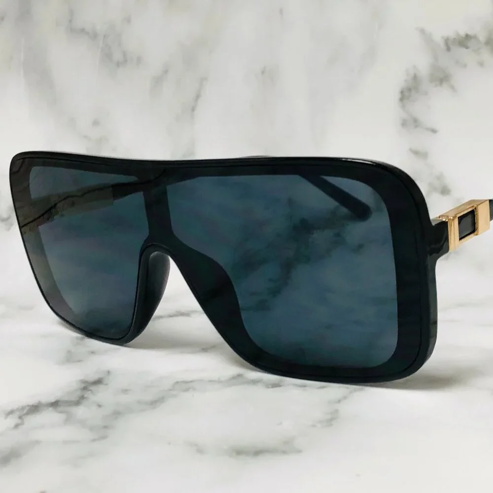 Women Men Sunglasses Fashion Retro Black Frame Square Gold Lentes Gafas‎ Mujeres